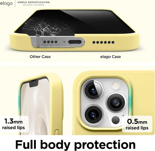 Vista 5 de elago Compatible con Funda para iPhone 13 Pro Max, Funda de Silicona Líquida, Cubierta Protectora de Pantalla y Cámara de Cuerpo Completo, A Prueba