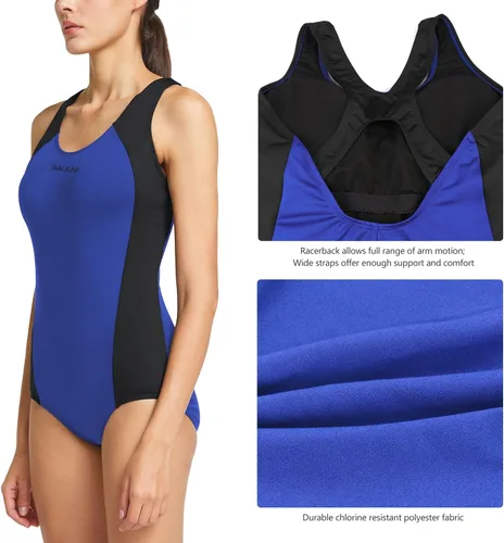 Vista 2 de baleaf Traje de baño deportivo de una pieza con espalda cruzada para mujer