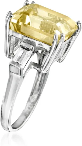 Vista 3 de Ross-Simons 10.00 Carat Lemon Topaz and .60 ct. t.w. White Topaz Ring in Sterling Silver