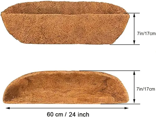 Vista 4 de 2 revestimientos de coco natural para macetas, revestimientos de cesta colgante de 24/30/36/48 pulgadas, forro de repuesto de fibra de coco