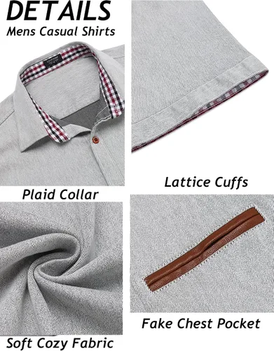 Vista 5 de COOFANDY Camisa de vestir casual de manga corta con botones para hombre