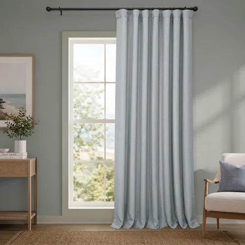 Vista 82 de HPD Half Price Drapes - Cortinas de lino sintético para sala de estar (2 paneles) - 100 pulgadas de ancho x 84 pulgadas de largo - Cortinas