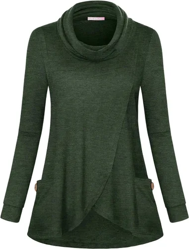 Vista 2 de Joymom Sudadera de maternidad con cuello vuelto cálido para lactancia materna