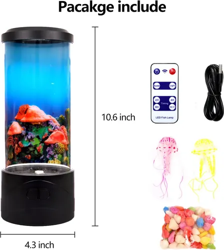 Vista 4 de Toycol Lámpara de Medusas Burbuja, Lámpara Nocturna LED de 8 Cambios de Color, Lámparas de Tanque de Acuario de Estado de Ánimo para Adultos Niños