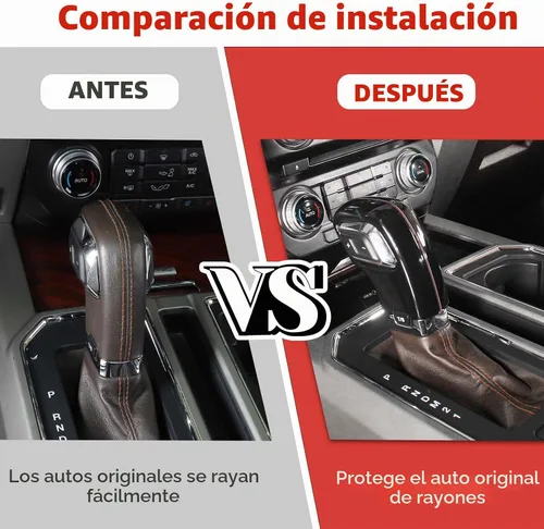 Vista 7 de Jimen Compatible con Ford F150 2015-2020, Cubierta de Perilla de Palanca de Cambios Accesorios de Acabado Interior (Negro)