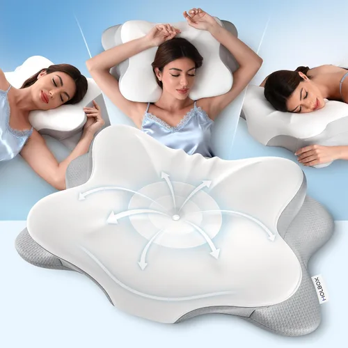 Vista 9 de Almohada cervical para el dolor de cuello, espuma viscoelástica ergonómica para personas que duermen de lado y espalda