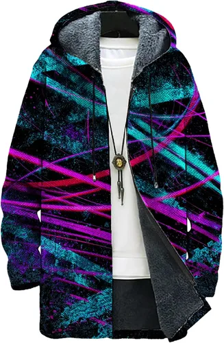 Vista 18 de Mens Hooded Cardigan Japanese Art Zip Up Long Sleeve Sweater Hoodie Dragon Print Coat with Pockets