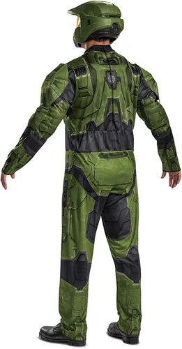 Vista 3 de Halo Master Chief - Disfraz oficial de Halo Infinite para adulto, mono y casco