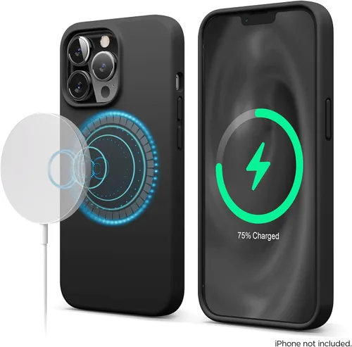 Vista 8 de elago Funda magnética compatible con MagSafe y iPhone 13 Pro de 6.1 pulgadas, imanes integrados, silicona líquida, funda protectora, compatible