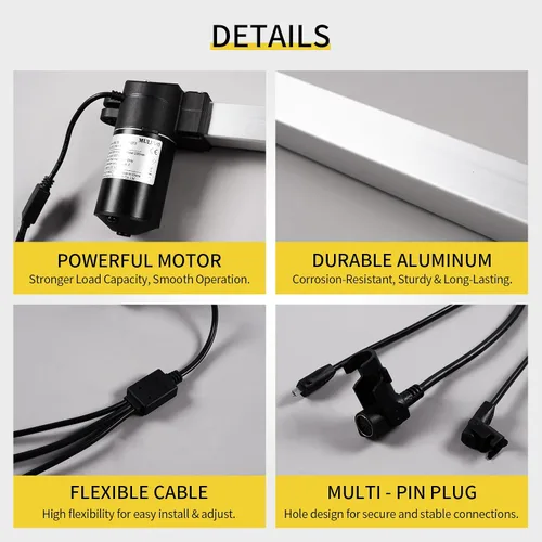 Vista 5 de Mulin Power - Motor reclinable de repuesto con cable modelo ML19-073 ML19-073B Actuador lineal para sofá, silla elevadora, sofá, asiento de masaje