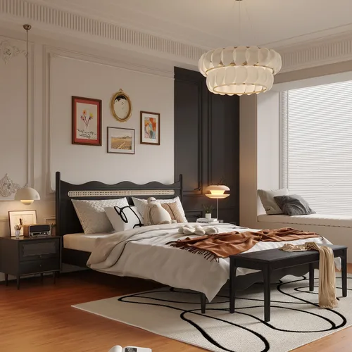 Vista 4 de Banco de comedor, banco de madera de roble macizo, mesa de comedor para interiores, hogar, dormitorio, extremo de cama, restaurante, muebles Negro