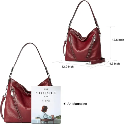 Vista 3 de BOSTANTEN Bolso de cuero de las mujeres diseñador grande Hobo bolsos bolsos de hombro paquete con las mujeres cartera de cuero RFID bloqueo pequeño
