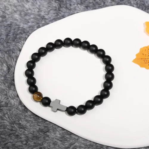 Vista 5 de To Mens Boys Beaded Cross Bracelet Gifts for Dad, Bonus Dad, Uncle, Son, Nephew, Grandson - Fathers Day Birthday Christmas Gifts First Communion
