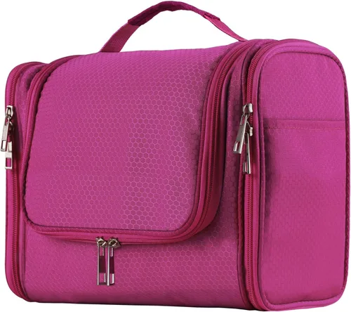 Vista 10 de Buruis - Neceser grande para hombres y mujeres, bolsa de viaje colgante para maquillaje, cosméticos, afeitado, artículos de tocador, kit Dopp