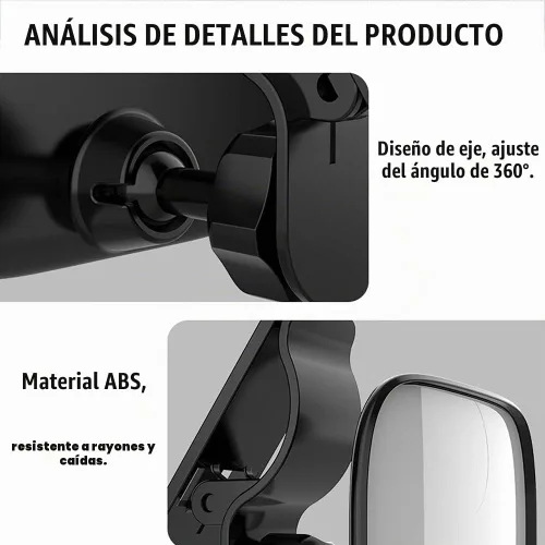 Vista 3 de Espejo retrovisor convexo de gran angular para ver pasajeros traseros