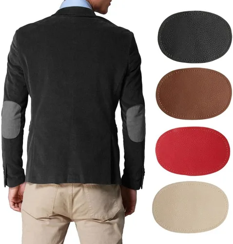 Vista 6 de BeeSpring 2 Piezas De Cuero Pu Parche Coser En Parches Repir Codo Rodilla Para Ropa Accesorios De Ropa - Negro