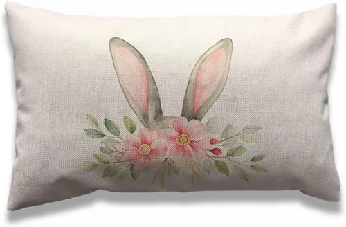 Vista 8 de AOYEGO Funda de almohada de cuadros rojos y verdes de 12 x 20 pulgadas, fundas de almohada rectangulares de algodón y lino para decoración