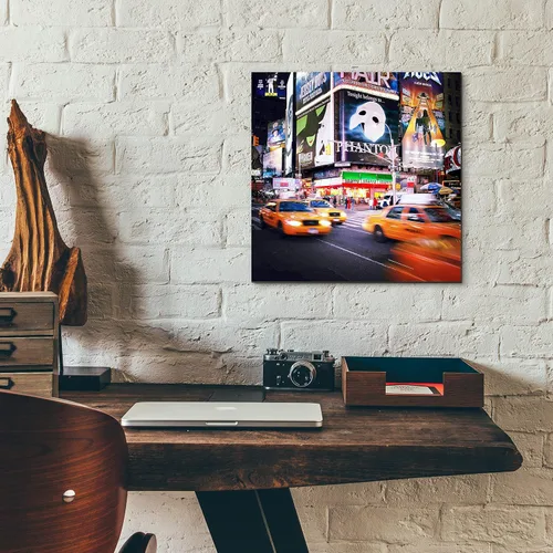 Vista 5 de Epic Art 'NYC Taxi Taxi' por Nina Papiorek, arte de pared de vidrio acrílico, 12 x 12 pulgadas