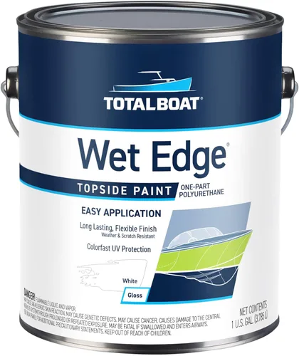 Vista 15 de TotalBoat Wet Edge Topside - Pintura marina con recubrimiento de poliuretano premium para barcos, vehículos recreativos, molduras exteriores, fibra