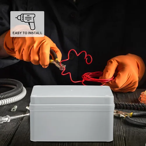 Vista 6 de Kanayu Caja de Conexiones (6 x 6 x 3 pulgadas) Caja de Conductos Eléctricos Impermeable IP65 Resistente al Agua Plástico ABS A Prueba de Polvo