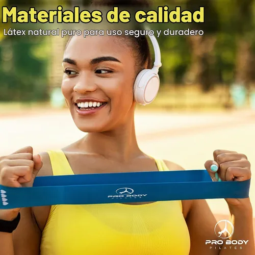 Vista 4 de ProBody Pilates Bandas de resistencia de bucle para entrenamiento, juego de 5 bandas de ejercicio de resistencia, bandas de entrenamiento