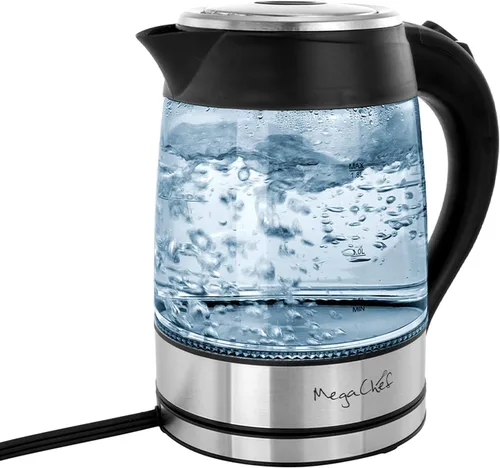 Vista 11 de [Usado] MegaChef 1.8Lt. Cuerpo de vidrio y hervidor de té eléctrico de acero inoxidable con infusor de té