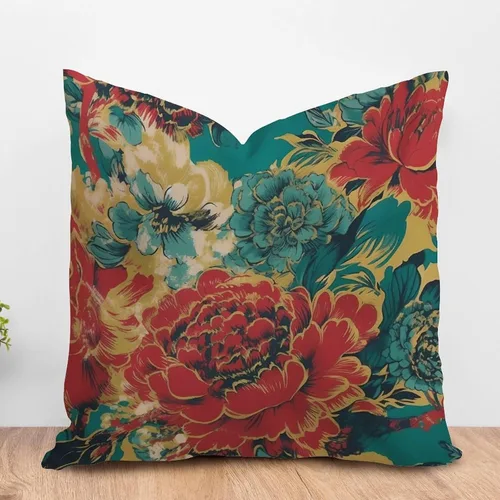 Vista 42 de ArogGeld Funda de almohada blanca con flores chinoiserie, funda de almohada para sofá, diseño floral verde y blanco, funda de almohada de lino A-12