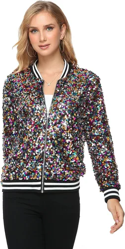 Vista 5 de Chaqueta bomber de manga larga con cremallera frontal y puños acanalados para mujer