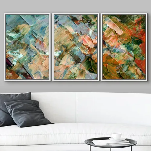 Vista 139 de wall26 Lienzo enmarcado para pared, juego de arte de acuarela pastel, paisaje rural, ilustraciones con formas abstractas, arte moderno, decorativo