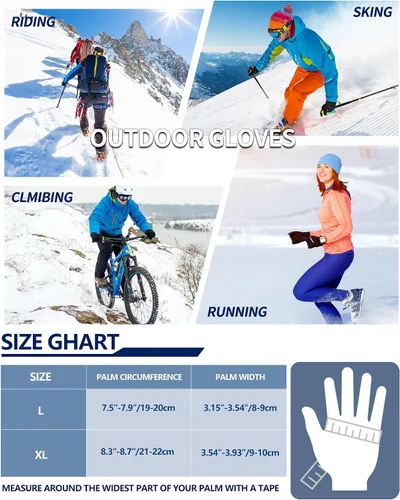 Vista 7 de JaGely 4 pares de guantes de invierno para hombres y mujeres, guantes de nieve impermeables, guantes cálidos para pantalla táctil, guantes