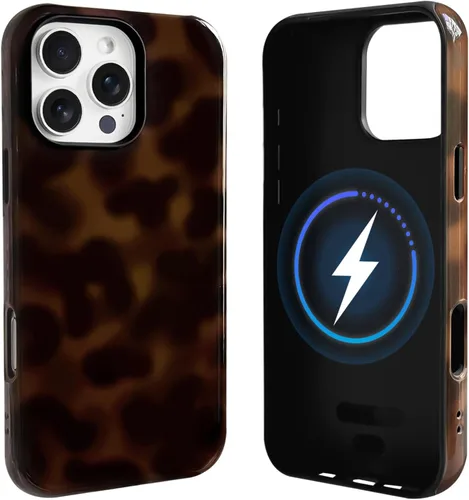 Vista 55 de NITITOP Funda magnética compatible con iPhone 11, compatible con MagSafe lindo diseño estético de leopardo ámbar tortuga para mujeres, hombres