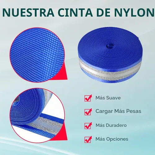 Vista 2 de Cintas de nailon de 1,5 pulgadas y 2 pulgadas, 9 m, correa de nailon para mochila, correas de cinturón de nailon para equipaje