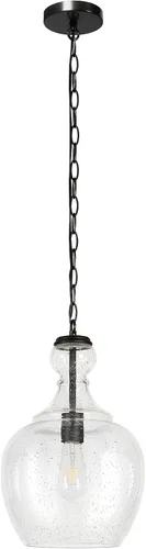 Vista 15 de Henn&Hart Lámpara colgante de 11 pulgadas con cable ajustable de 6 pies Negro