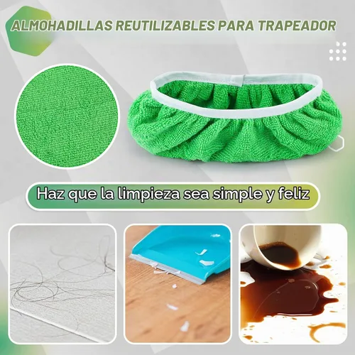 Vista 3 de Ziliny 32 almohadillas reutilizables de microfibra lavables de microfibra compatibles con Swiffer Refill paños de barrido en seco para limpieza