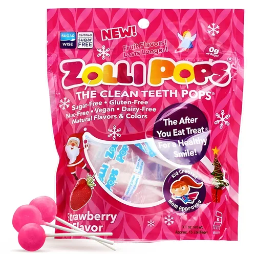 Vista 33 de Zolli Drops - Caramelos sin azúcar con xilitol, paletas sin colorantes, aptos para dieta cetogénica y diabética, golosinas aprobadas por dentistas