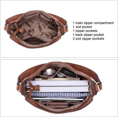 Vista 4 de CLUCI Bolsos de mano para mujer de cuero vegano, bolso bandolera grande de moda, bolso al hombro, el mejor regalo para ella