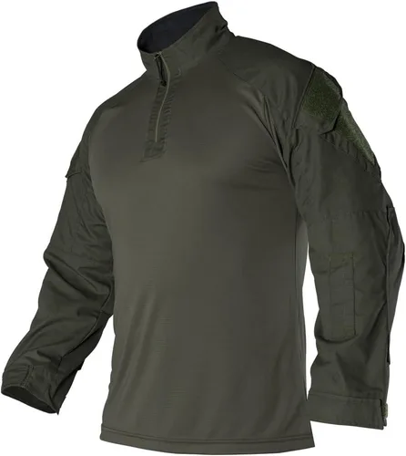 Vista 5 de Vertx - Camisa de manga larga con cremallera para hombre, camiseta táctica de trabajo con bolsillos, tela Ripstop, equipo de supervivencia EDC