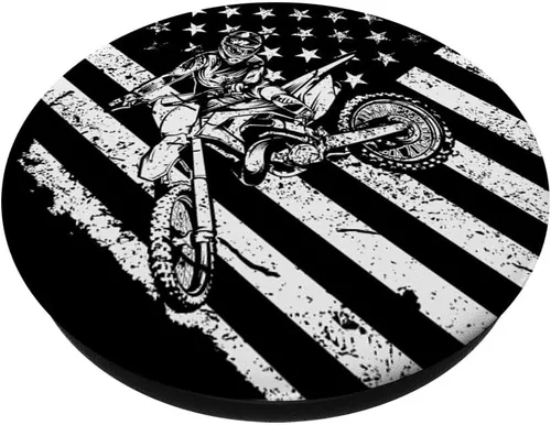 Vista 2 de PopSockets para motocicleta, motocross y bandera de EE. UU. – PopSockets Grip y soporte para teléfonos y tabletas