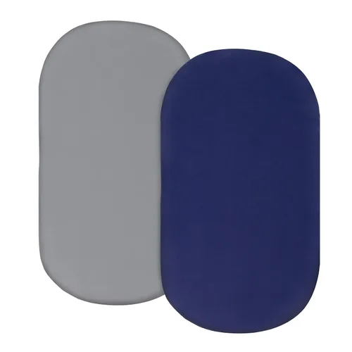 Vista 13 de Juego de sábanas de moisés para bebé, 2 unidades, color azul y rosa Sábanas universales suaves para colchón rectangular ovalado y cuna de reloj