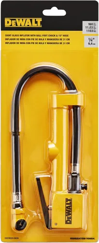 Vista 4 de DEWALT Inflador de vidrio con válvula de purga, manguera de 15 "y portabrocas de bola, 160 PSI máx