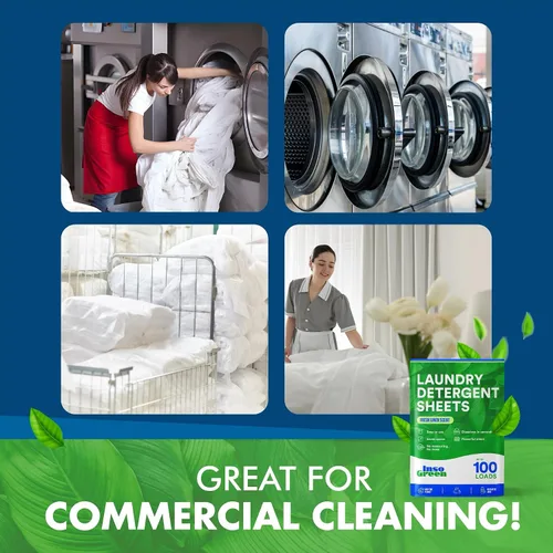 Vista 7 de Eco Washer Sheets Detergent - 100 cargas, cero jarras de plástico, sin desorden y tiras de lavandería que ahorran espacio, detergente para ropa