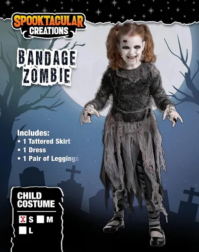 Vista 2 de Spooktacular Creations Disfraz de niña zombi vendaje para fiesta de disfraces de Halloween juegos de rol fiestas temáticas