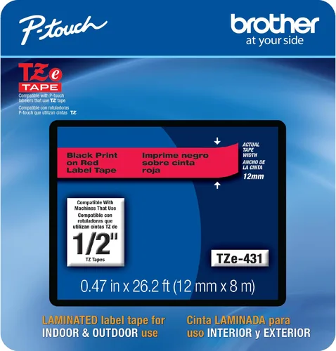 Vista 35 de Cinta laminada Brother Negro sobre Transparente, 6 mm (Tze111)