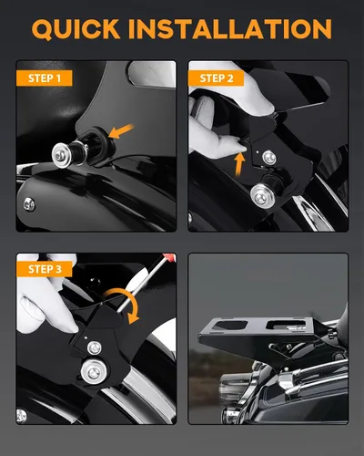 Vista 5 de PBYMT Montura de Paquete de Viaje Más Gruesa para Portaequipajes Desmontable Compatible con Harley Davidson Touring Street Glide Road King Electra