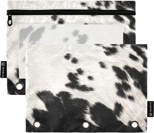 Vista 9 de Una bolsa para lápices de montaña se adapta a carpetas estándar de 3 anillas, bolsa de lápices con cremallera con ventana transparente para oficina