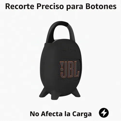 Vista 5 de Geiomoo Funda de transporte de silicona para JBL Clip 5, funda protectora portátil resistente a rayones y golpes (negro)