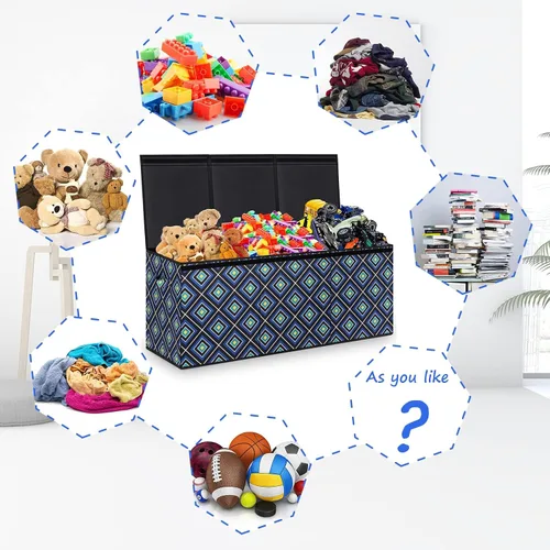 Vista 7 de HOMEMARVEL Cofre de juguetes grande, caja de juguetes grande, caja de juguetes extra grande para niños y niñas, organizador de almacenamiento
