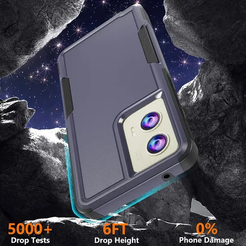 Vista 3 de Funda para Motorola Moto G Stylus 5G 2024 con protector de pantalla de vidrio templado, capa interior de TPU suave y cubierta trasera exterior dura