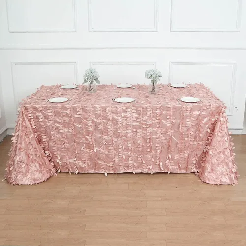 Vista 29 de TABLECLOTHSFACTORY - Mantel cuadrado de tela de tafetán de pétalos de hojas 3D de 54 pulgadas, color negro