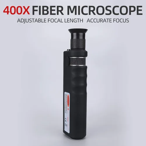 Vista 9 de Lupa de fibra óptica de mano 400x microscopio de inspección óptica de fibra LED Iluminación antideslizante caucho 0.098 in SC/FC/ST/0.049 in LC